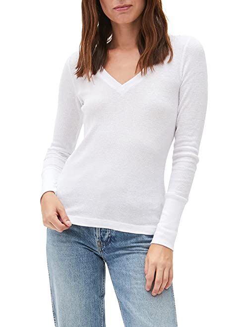 Michael Stars Romeo Thermal V-Neck Top with Extended Cuff