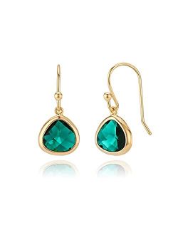 Simulated Green Emerald Drop Earrings