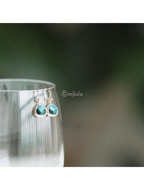 Simulated Green Emerald Drop Earrings