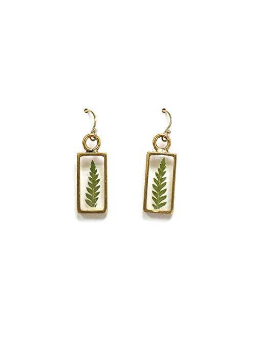 Olive Bella™ 14k Gold Filled Ear Wire Fern Leaf Earrings Gift for Women, 1" Drop Length