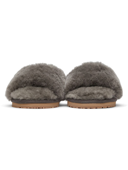 Mou Grey Sheepskin Slides