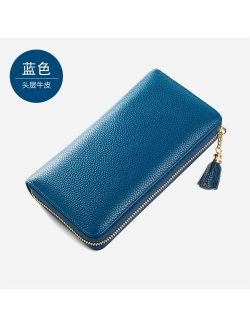 Card Holder Women's Multi-card Holder Handbag Large Capacity Leather Zipper Card Holder Multifunctional Anti-theft Swiping