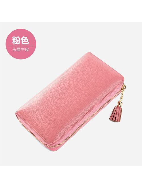 Card Holder Women's Multi-card Holder Handbag Large Capacity Leather Zipper Card Holder Multifunctional Anti-theft Swiping