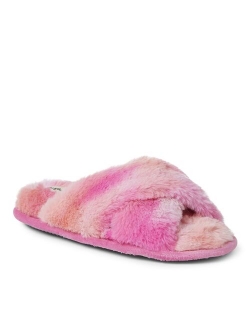 Women's Jessica faux faux fur Cross Band Slide Slipper