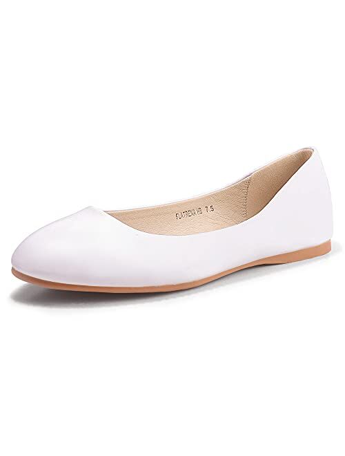 IDIFU Women's Comfortable Closed Round Toe Ballet Flats Dress Shoes in Wedding Bridal Dancing