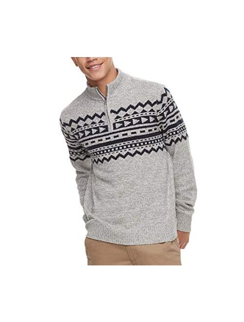 Urban Pipeline Men's Geo-Pattern Quart-Zip Sweater