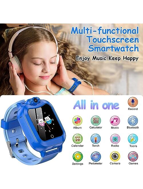 ASIUR Kids Smart Watches Girls,Birthday Gifts for 3-8 Year Old Boys Girls Toddler Toys Kids Watch,Touch Screen Game Children Digital Smartwatch with 8GB SD Card