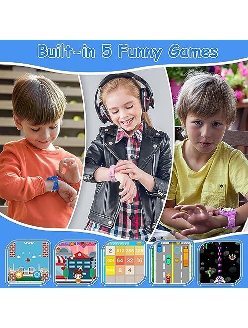 ASIUR Kids Smart Watches Girls,Birthday Gifts for 3-8 Year Old Boys Girls Toddler Toys Kids Watch,Touch Screen Game Children Digital Smartwatch with 8GB SD Card