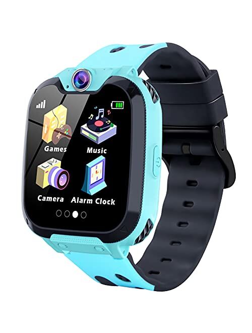 Smartwatch for Kids-Kids Smart Watch with Clock Phone for Girls Boys HD Touchscreen with Call SOS Music Player Games Camera Calculator Alarm Clock Smart Watch Birthday Gi