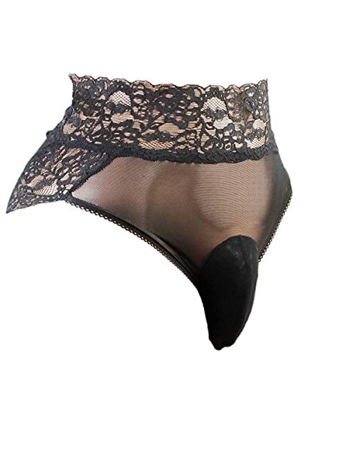 aishani mens lace underwear briefs sissy pouch panties for men QD --