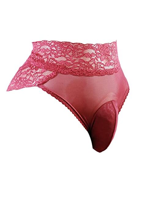 aishani mens lace underwear briefs sissy pouch panties for men QD --