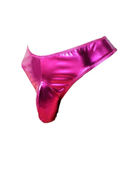 aishani Sissy Pouch Panties Men's Bikini Briefs Thong Girly Knickers Lingerie Male Boxer Underwear Sexy for Men-(Shiny)