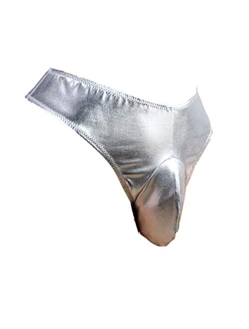 aishani Sissy Pouch Panties Men's Bikini Briefs Thong Girly Knickers Lingerie Male Boxer Underwear Sexy for Men-(Shiny)