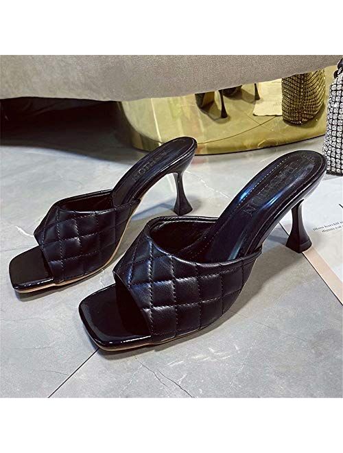 GSLMOLN Summer Fashion Toe Stiletto High Heels Sandals for Women Sexy Slip On Slippers