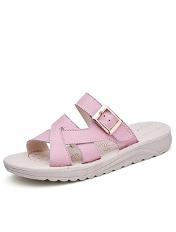 Women's Slide Flat Sandals Spring Summer Soft Slipper Shoes for Indoor & Outdoor Use