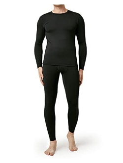 Mens Thermal Underwear Set, Soft Fleece Lined Long Johns Light/Mid/Heavy Weight Top & Bottom