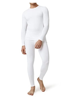 Mens Thermal Underwear Set, Soft Fleece Lined Long Johns Light/Mid/Heavy Weight Top & Bottom