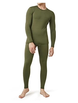 Mens Thermal Underwear Set, Soft Fleece Lined Long Johns Light/Mid/Heavy Weight Top & Bottom