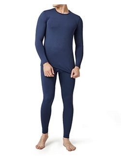 Mens Thermal Underwear Set, Soft Fleece Lined Long Johns Light/Mid/Heavy Weight Top & Bottom