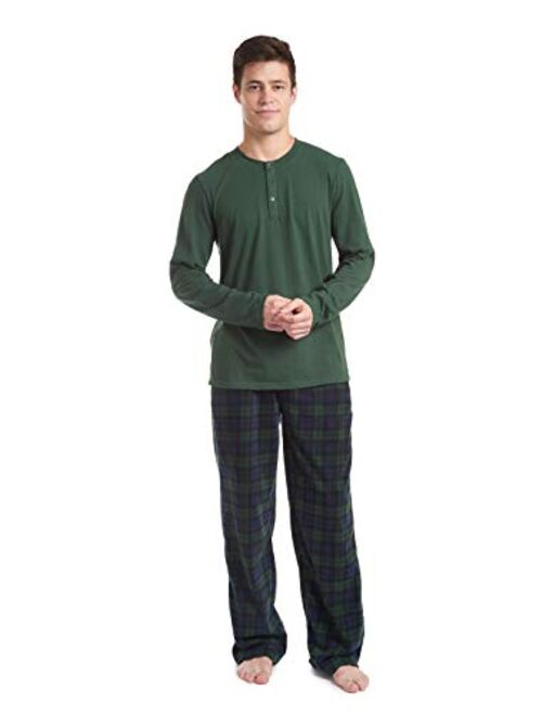 Cherokee Men's Long Sleeve Pajama Shirt and Pants Set