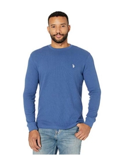 Men's Long Sleeve Crew Neck Solid Thermal Shirt