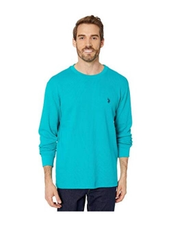 Men's Long Sleeve Crew Neck Solid Thermal Shirt