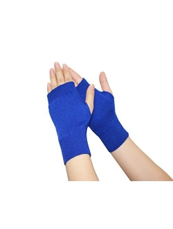 Olyer Women's Fingerless Gloves Stretchy Knitted Cashmere Winter Warmer Gloves Unisex