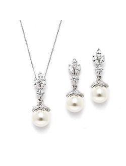 Mariell Light Ivory Pearl Drop Vintage Bridal & Wedding Jewelry Set, Great for Everyday Wear and Gifts