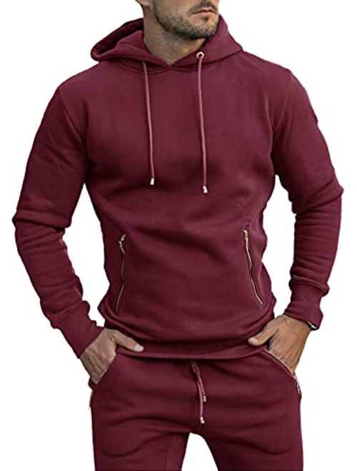 PiePieBuy Men's Athletic Hoodie Sport Workout Sweatshirt Drawstring Hooded with Zipper Pockets