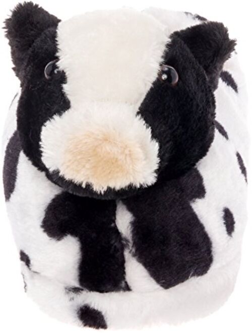 Cow Slippers - Plush Animal Slippers w/ Comfort Foam Support by Silver Lilly