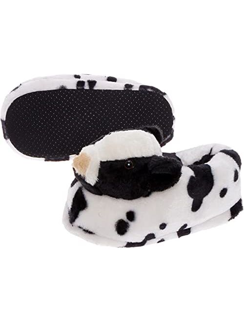 Cow Slippers - Plush Animal Slippers w/ Comfort Foam Support by Silver Lilly