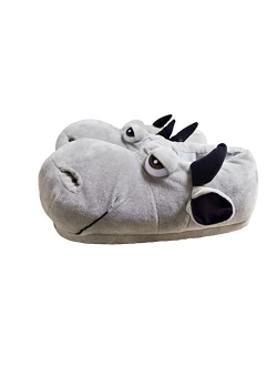 Stone mice Cotton slippers adult and children hippo slippers plush animal slippers gray