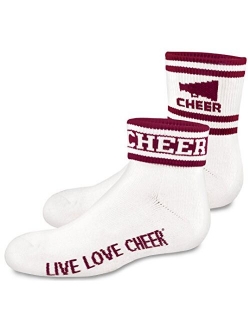 2" Quarter Sock With Cheer & Stripes