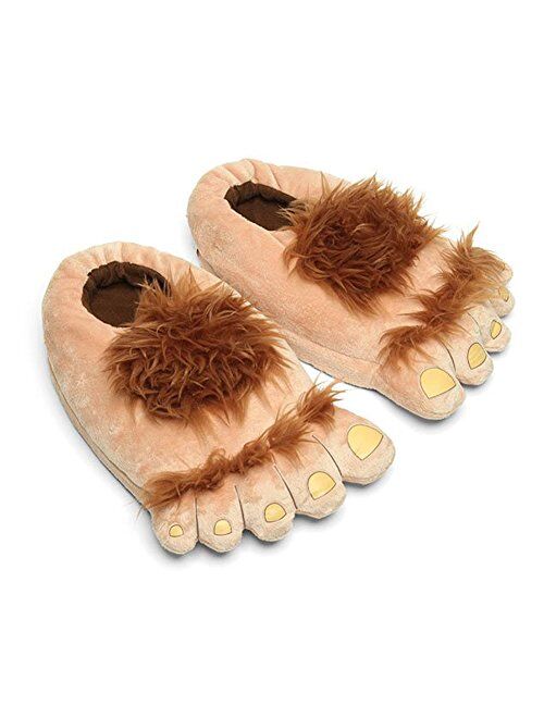 Ibeauti Womens Furry Monster Adventure Slippers, Comfortable Novelty Warm Winter Hobbit Feet Costume Slippers for Adults