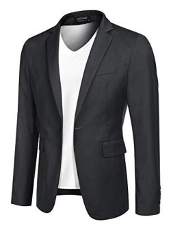 Mens Sport Coat Casual Blazer One Button Business Suit Jacket