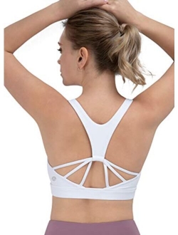 Sports Bra for Women, Yoga Bra with Removable Cups, Criss-Cross Back Padded Strappy Sports Bras