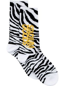 zebra-pattern socks