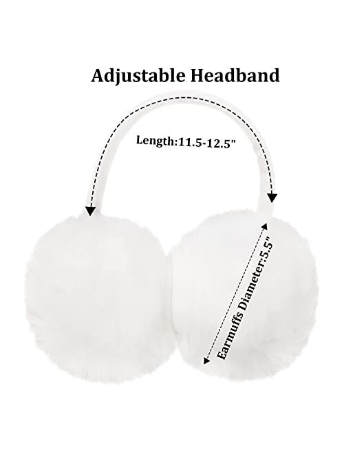 Earmuffs Ear Warmers For Women Winter Fur Foldable Ear Warmer