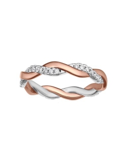 PRIMROSE Sterling Silver Cubic Zirconia Twist Ring