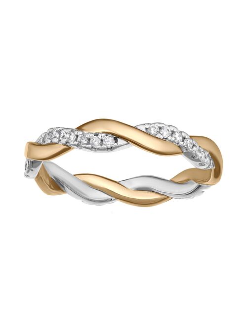 PRIMROSE Sterling Silver Cubic Zirconia Twist Ring