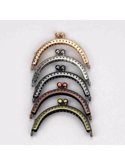 20 pcs/lot 8.5cm size double bead Semicircular metal purse frame Kiss clasp clutch DIY bag accessory 5 colors