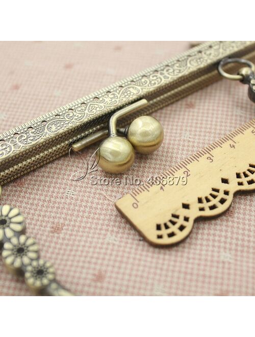 KISSDIY 10pcs 20 cm 3 small flower handle sewing purse Metal frames Antique bronze silver golden  kiss clasp bag accessory