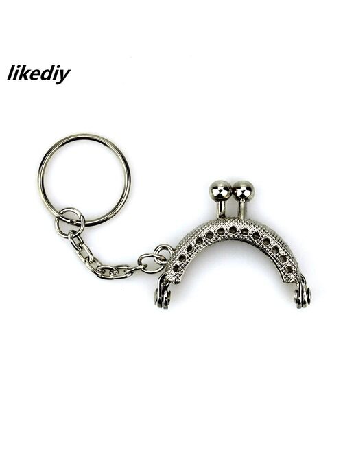 20 Pcs/Lot 4 CM Bronze/Silver/Golden/Gun Black Half Round Metal Purse Frame Kiss Clasp Lock With Key Ring Bag Accessories