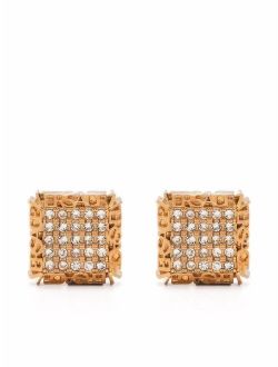 crystal-embellished logo earrings