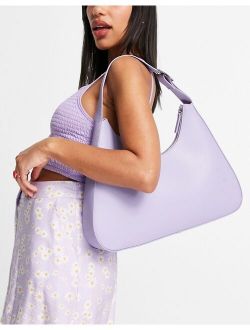 Leona faux leather shoulder bag in lilac