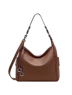 Genuine Leather Purses and Handbags Shoulder Bags for Women Ladies Hobo Crossbody Purse Large