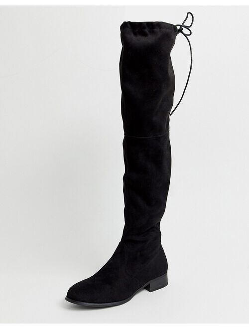 Public Desire Elle flat over the knee boots in black