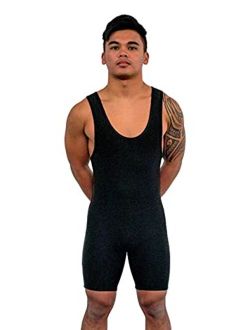 Matman Edge Wrestling Singlet Men Boys Spandex Weightlifting Solid Color