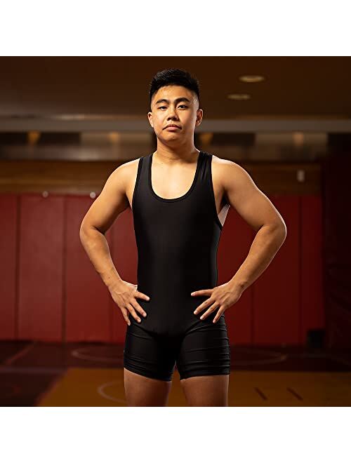 Matman Edge Wrestling Singlet Men Boys Spandex Weightlifting Solid Color