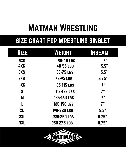 Matman Edge Wrestling Singlet Men Boys Spandex Weightlifting Solid Color